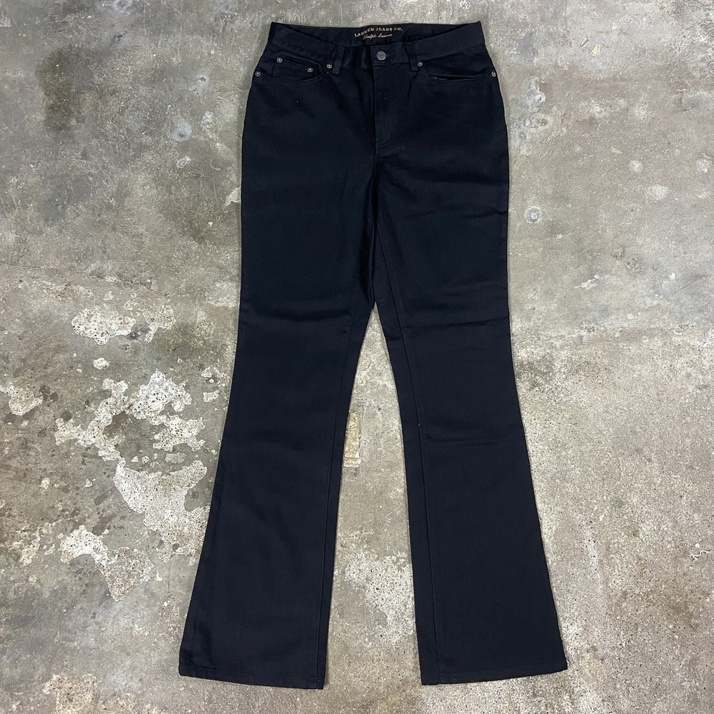 Lauren Jeans Co Ralph Lauren Bootcut Jeans Size 8 Black Denim Flared Leg Casual